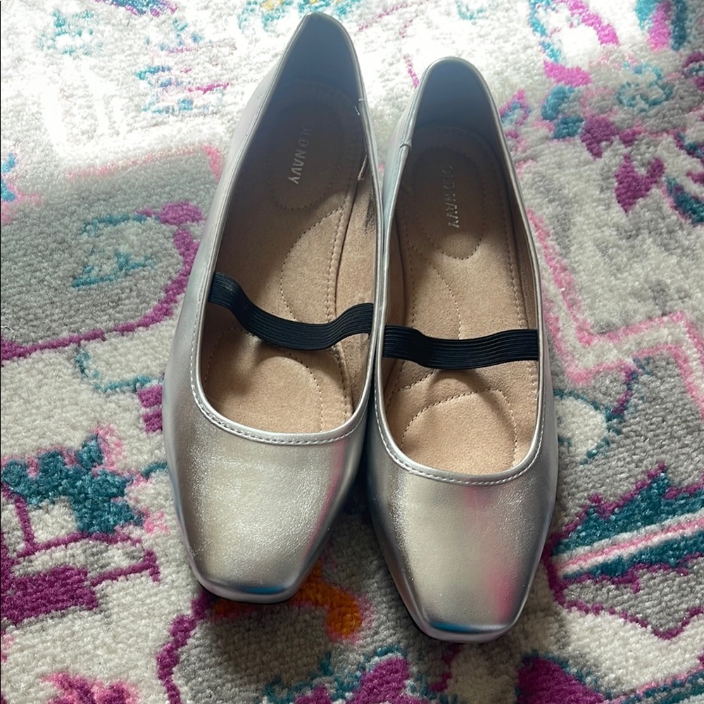 Silver Women's Ballet Flats